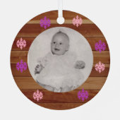 初めてのクリスマスを祖父素朴母 メタルオーナメント (裏面)