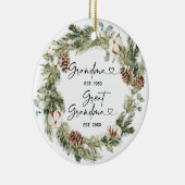 初めてのクリスマスを素晴らしおばあちゃんプレゼント セラミックオーナメント (右)