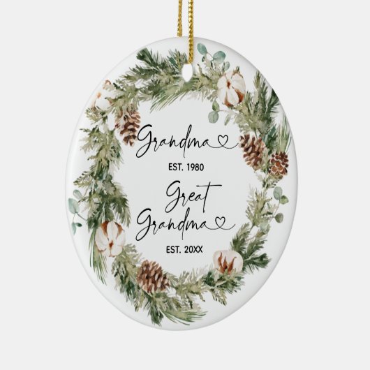 初めてのクリスマスを素晴らしおばあちゃんプレゼント セラミックオーナメント (右)