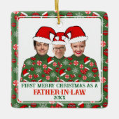 初めてのクリスマスを義理の悪いセーターとして セラミックオーナメント (正面)