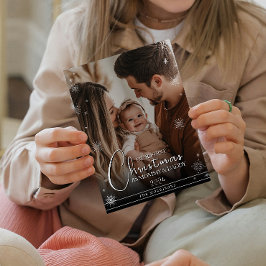 初めてのクリスマスを親としてカスタム写真 ポストカード