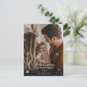 初めてのクリスマスを親としてカスタム写真 ポストカード (スタンド正面)