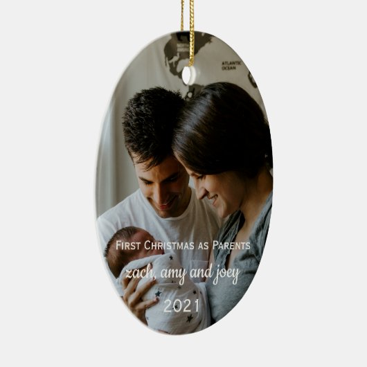 初めてのクリスマスを親としてフォトセラミックオーナメント セラミックオーナメント (右)