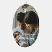 初めてのクリスマスを親としてフォトセラミックオーナメント セラミックオーナメント (左)