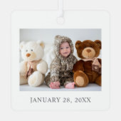 初めてのクリスマスを親としてベビー写真 メタルオーナメント (裏面)