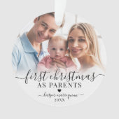 初めてのクリスマスを親として新生児2 Photo オーナメント (正面)