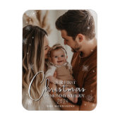 初めてのクリスマスを親として柔軟なフォトマグネット マグネット (縦)