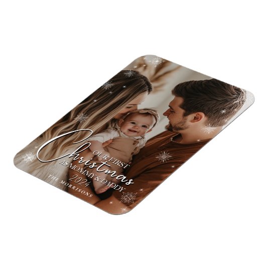 初めてのクリスマスを親として柔軟なフォトマグネット マグネット (左側)