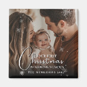 初めてのクリスマスを親の家族の写真として マグネット (正面)