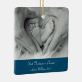 初めてのクリスマスを親パーソナライズされた セラミックオーナメント (右)