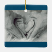 初めてのクリスマスを親パーソナライズされた セラミックオーナメント (裏面)