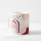 初めてのクリスマスを赤のアーチカスタム写真 コーヒーマグカップ (正面左)