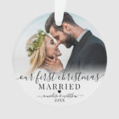 初めてのクリスマスを迎えた夫婦 2枚の写真 オーナメント (正面)