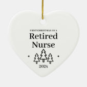 初めてのクリスマスを退職したナースハート セラミックオーナメント (裏面)