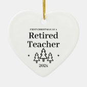 初めてのクリスマスを除退職した先生 セラミックオーナメント (正面)
