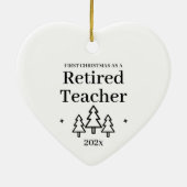 初めてのクリスマスを除退職した先生 セラミックオーナメント (裏面)