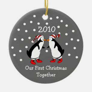 初めてのクリスマスを2010年に統合(ペンギン) セラミックオーナメント
