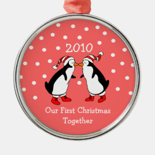 初めてのクリスマスを2010年に統合(ペンギン) メタルオーナメント