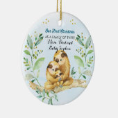 初めてのクリスマスを3つの家族として セラミックオーナメント (右)