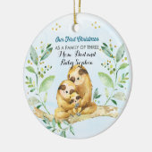 初めてのクリスマスを3つの家族として セラミックオーナメント (左)