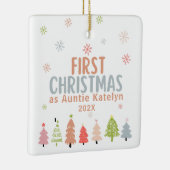初めてのクリスマスをAuntie、写真パーソナライズされた、 セラミックオーナメント (右)