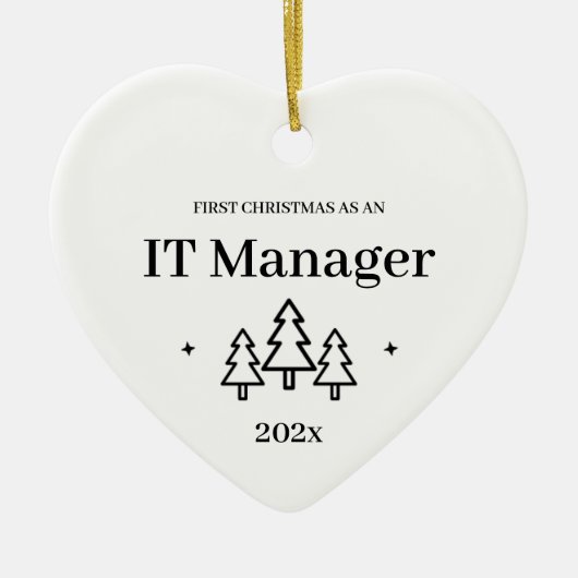 初めてのクリスマスをITマネージャとして2024 セラミックオーナメント (正面)