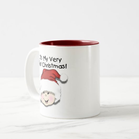 初めてのクリスマスアジアベビーTシャツとギフト ツートーンマグカップ (正面左)