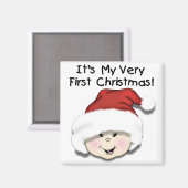 初めてのクリスマスアジアベビーTシャツとギフト マグネット (正面/裏面)