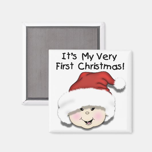 初めてのクリスマスアジアベビーTシャツとギフト マグネット (正面/裏面)