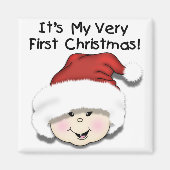 初めてのクリスマスアジアベビーTシャツとギフト マグネット (正面)