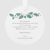 初めてのクリスマスアズおばあちゃんベビーソノグラムキープサケ オーナメント (裏面)