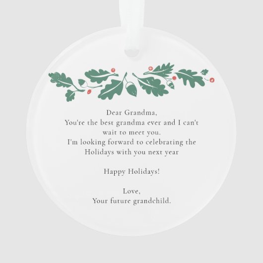 初めてのクリスマスアズおばあちゃんベビーソノグラムキープサケ オーナメント (裏面)