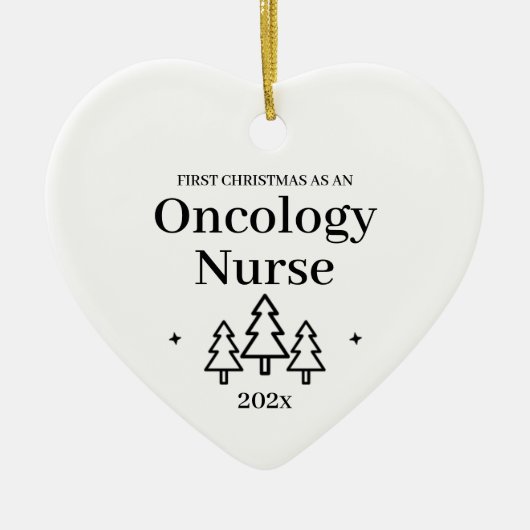初めてのクリスマスアズオンコロジーナースハート セラミックオーナメント (正面)
