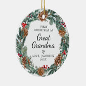 初めてのクリスマスアズ素晴らしおばあちゃん新生児 セラミックオーナメント (右)