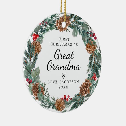 初めてのクリスマスアズ素晴らしおばあちゃん新生児 セラミックオーナメント (右)