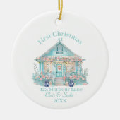 初めてのクリスマスアットウアビーチハウス セラミックオーナメント (正面)