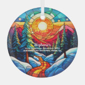 初めてのクリスマスアドベンチャーシェナンドアバージニアハイク ガラスオーナメント (正面)