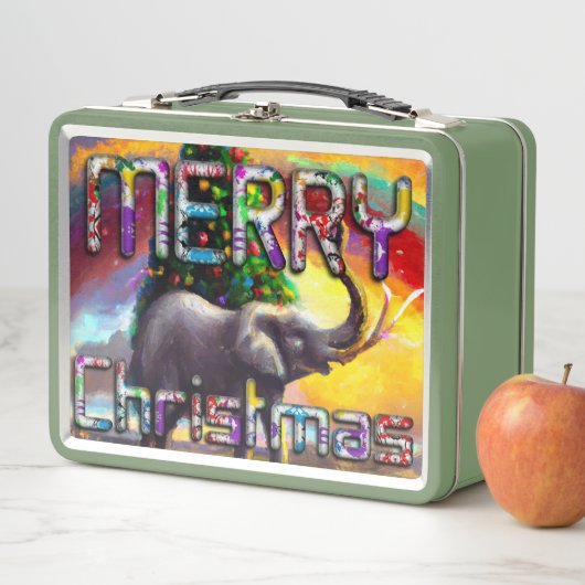 初めてのクリスマスアフリカゾウ飾ズツリー メタルランチボックス (インサイチュ)