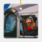 初めてのクリスマスインキャンパーRVラカラフルイト セラミックオーナメント (裏面)