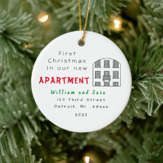 「初めてのクリスマスインザニューアパートメント」オーナメント セラミックオーナメント