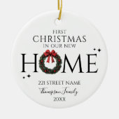 初めてのクリスマスインザニューホームエレガントリース セラミックオーナメント (正面)