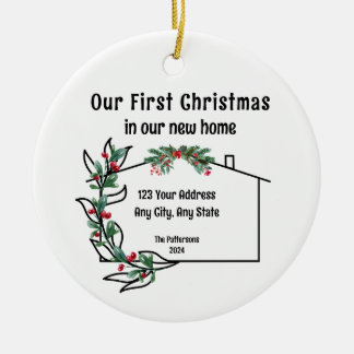 初めてのクリスマスインザニューホームオーナメント セラミックオーナメント