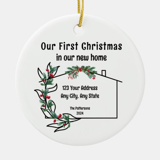 初めてのクリスマスインザニューホームオーナメント セラミックオーナメント (正面)