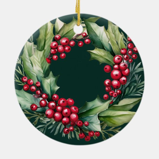 初めてのクリスマスインザニューホームグリーンリース セラミックオーナメント (裏面)