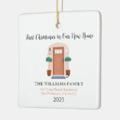 初めてのクリスマスインザニューホームパステルフロントドア セラミックオーナメント (左)