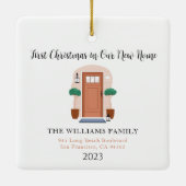 初めてのクリスマスインザニューホームパステルフロントドア セラミックオーナメント (裏面)