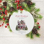 初めてのクリスマスインザニューホームファミリーオーナメント セラミックオーナメント