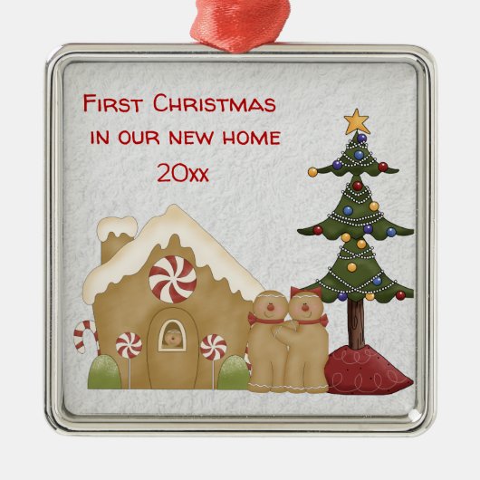 初めてのクリスマスインザニューホームメタルオーナメント メタルオーナメント (正面)