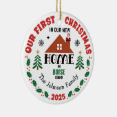 初めてのクリスマスインザニューホーム名前をカスタムする セラミックオーナメント (右)