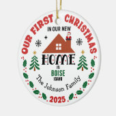 初めてのクリスマスインザニューホーム名前をカスタムする セラミックオーナメント (左)
